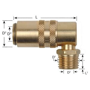 Waterline - Euro Series Compatible 90 Degree Socket Couplings With Male Thread