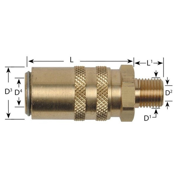 Waterline - Euro Series Compatible Socket Couplings With Male Thread