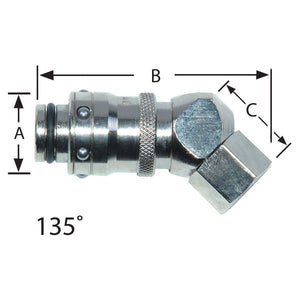 Waterline - RPL Compatible 135degree Socket Couplings With Female Thread